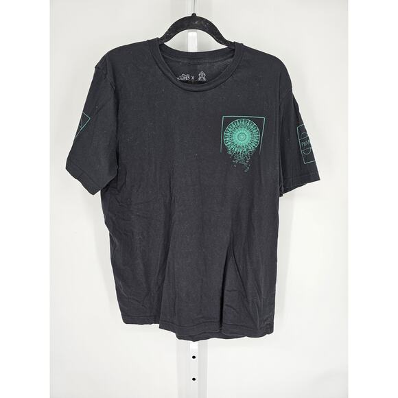 Jvapes x Plane Syght Men's Black Short Sleeve Crew Neck Printed Top Size XL - Picture 1 of 5